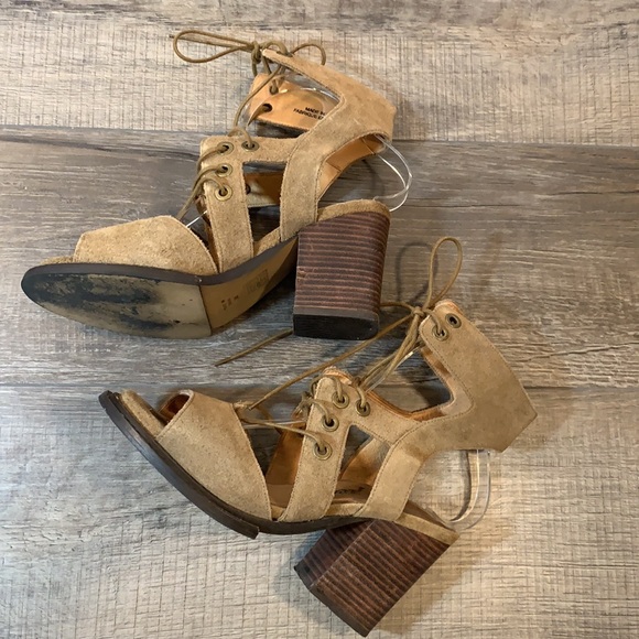 Free People heeled leather sandals size 38 - Picture 6 of 8